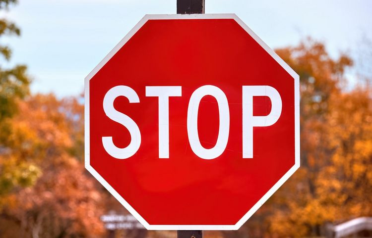 Stop sign in Massachusetts, USA